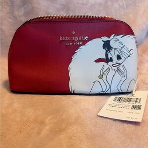 Kate Spade Cruella 101 Dalmatians Leather Cosmetic Case NEW With Tags